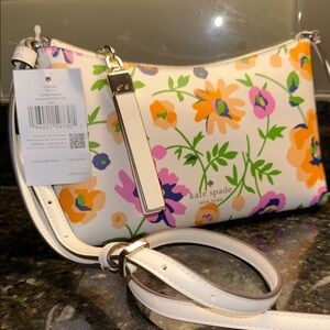 Kate Spade White Floral Crossbody Bag